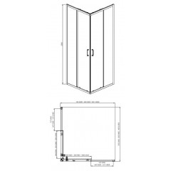 AQ ARI KV 08020CH Душевой уголок квадратный, двери раздвижные 800x800x2000 профиль хром, стекло прозрачное (AQ NAA 1142-80)