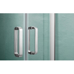 AQ ARI KV 08020CH Душевой уголок квадратный, двери раздвижные 800x800x2000 профиль хром, стекло прозрачное (AQ NAA 1142-80)