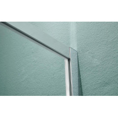 AQ ARI KV 08020CH Душевой уголок квадратный, двери раздвижные 800x800x2000 профиль хром, стекло прозрачное (AQ NAA 1142-80)