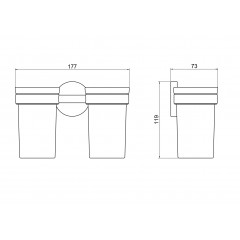 AQ4117BG ЕВРОПА стакан с держателем двойной, шлиф. золото