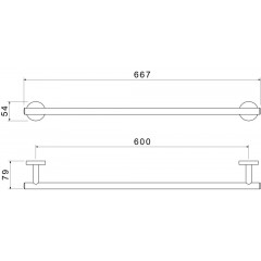 AQ4214CR ОБЕРОН полотенцедержатель 600 мм