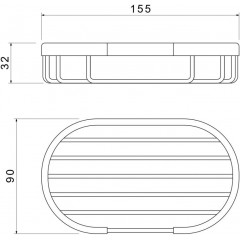 AQ4956MB мыльница решетка, матовый черный