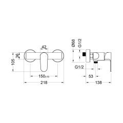 AQ1260CR ОБЕРОН смеситель для душа