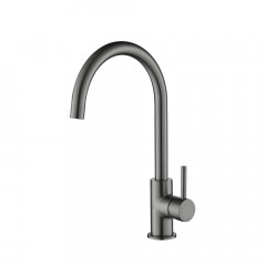 AQ1382BGM ЕВРОПА смеситель для кухни, оружейная сталь (шлиф. черный хром)