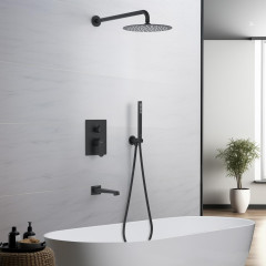 AQ1273MB ОБЕРОН Set 4 в 1 душевой комплект 3 режима, матовый черный