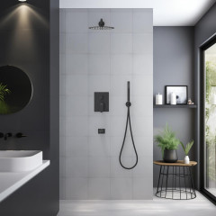 AQ1273MB ОБЕРОН Set 4 в 1 душевой комплект 3 режима, матовый черный