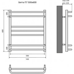 Бетта П7 500х600 Полотенцесушитель Aquatek (черный муар)