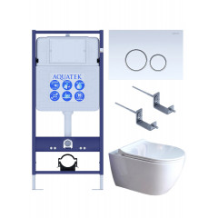 SET AQUATEK ПОЛАРИС (рама AQUATEK Standard INS-0000012+унитаз ПОЛАРИС AQ0700-01 с тонким сиденьем soft-close+ крепеж KKI-0000002 +панель KDI-0000015)