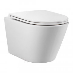 AQ1904T-00 ВЕГА Унитаз-компакт подвесной TORNADO 490*360*320мм, тонкое сиденье с механизмом плавного закрывания, крепеж