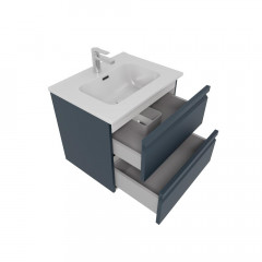 AQ77060-MG Комплект мебели: Тумба 60см ВЕГА с раковиной AQ0460-00, 2 ящика, цвет серый мат