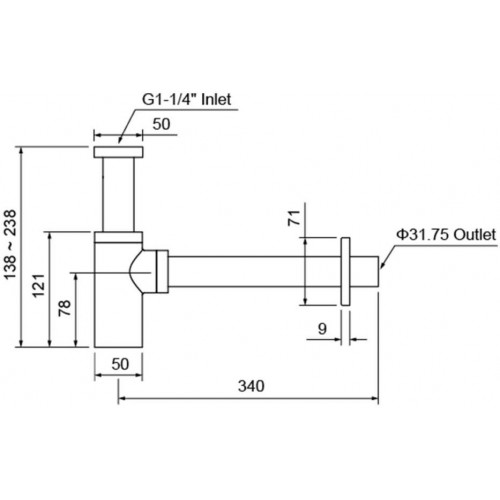 AQ6012MB сифон, матовый черный
