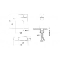 AQ1110BGM БЕТТА смеситель для раковины 98, без донного клапана, оружейная сталь (шлиф. черный хром)
