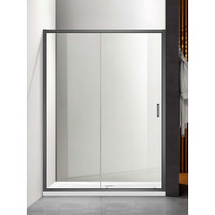 AQ ARI RA 12020GM Душевая дверь двухэлементная, раздвижная1200x2000 профиль оружейная сталь, стекло прозрачное