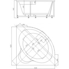Ванна УМА угловая 145*145 см