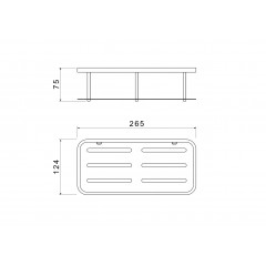 AQ4936BGM полка для душа, оружейная сталь (шлиф. черный хром)
