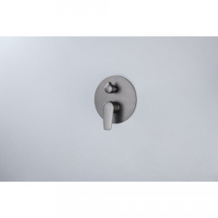 AQ1147BGM БЕТТА смеситель для ванны, 3 режима (внешняя и скрытая часть), оружейная сталь (шлиф. черный хром)