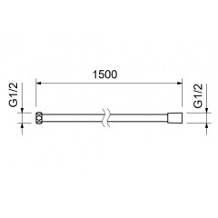 AQ2105BGM шланг для душа 150 см нержавейка, оружейная сталь (шлиф. черный хром)