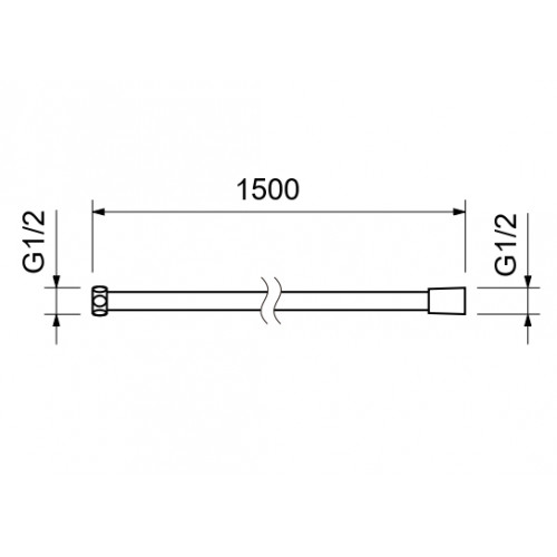 AQ2105BGM шланг для душа 150 см нержавейка, оружейная сталь (шлиф. черный хром)
