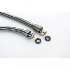 AQ2105BGM шланг для душа 150 см нержавейка, оружейная сталь (шлиф. черный хром)