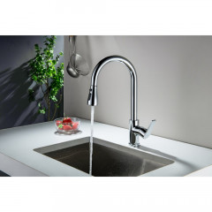 AQ1784CR ЛУГАНО смеситель для кухни с вытяжным изливом 2 jet