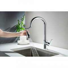 AQ1784CR ЛУГАНО смеситель для кухни с вытяжным изливом 2 jet