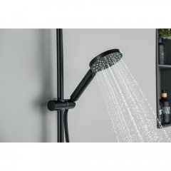 AQ2160MB БЕТТА душевая система (смеситель для душа) 220мм, матовый черный