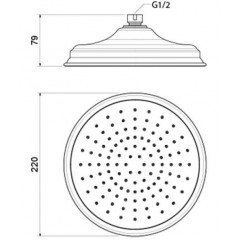 AQ2088CR КЛАССИК верхний душ 220 мм