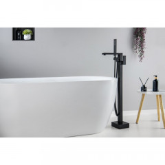 AQ1645MB ЛИБРА смеситель для ванны напольный, матовый черный