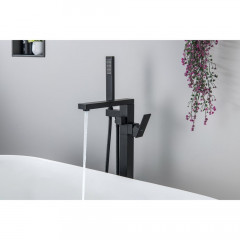 AQ1645MB ЛИБРА смеситель для ванны напольный, матовый черный