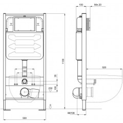 SET AQUATEK ЛЕЯ Т (рама AQUATEK Standard INS-0000012, клавиша KDI-0000017 ,KKI-0000002 крепёж+унитаз ЛЕЯ AQ1199T-00 с тонким сиденьем soft-close