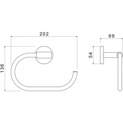 AQ4221CR ОБЕРОН полотенцедержатель овальный