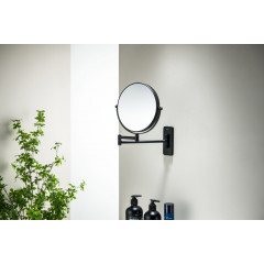 AQ4911MB зеркало косметическое настенное 5х, матовый черный