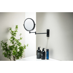 AQ4911MB зеркало косметическое настенное 5х, матовый черный