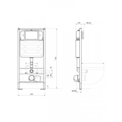 INSP-0000001 Aquatek Pneumo S50 Монтаж рама пневматическая для подв унитаза1130*530*100+звукоизоляцион прокладка