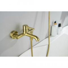 AQ1340BG ЕВРОПА смеситель для ванны, шлиф. золото