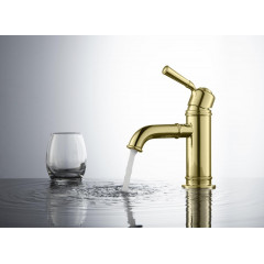 AQ1510PG КЛАССИК смеситель для раковины 72, без донного клапана, полир. золото