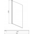 AQ DEL SBA 08015BL Шторка на ванну, одноэлементная, поворотная 800X1500 профиль черный, стекло прозрачное