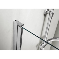 AQ DEL SBA 08015BL Шторка на ванну, одноэлементная, поворотная 800X1500 профиль черный, стекло прозрачное