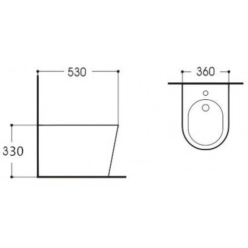 AQ1057-00 ВЕГА Биде подвесное 530*360*330