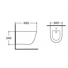 AQ1161-00 КЛАССИК биде подвесное490*365*340