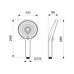 AQ2201BGM ЛУГАНО ручной душ 3jet, оружейная сталь