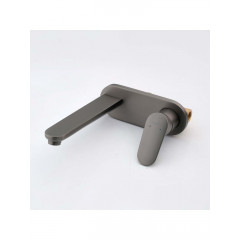 AQ1813BGM НИКА смеситель для раковины настенный (внешняя и скрытая часть), оружейная сталь