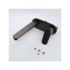 AQ1813BGM НИКА смеситель для раковины настенный (внешняя и скрытая часть), оружейная сталь