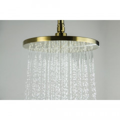 AQ2343BG ЕВРОПА термостатическая душевая система (смеситель для душа) 220мм, шлиф. золото