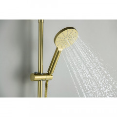 AQ2343BG ЕВРОПА термостатическая душевая система (смеситель для душа) 220мм, шлиф. золото