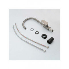 AQ1882BGM НИКА смеситель для кухни (полукруглый излив), оружейная сталь