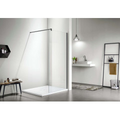 AQ WIW 12020GM Душевая перегородка Walk in с держателем 1200x2000 профиль оружейная сталь, стекло прозрачное