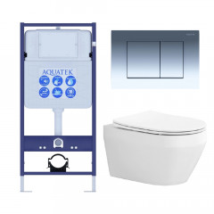 Set AQUATEK ЛЕЯ (рама AQUATEK Standard INS-0000012 с звукоиз.прокладкой+крепеж KKI-0000002+кнопкаKDI-0000010+унитаз ЛЕЯ AQ1199-00 с крышкой-сиденьем