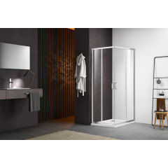 AQ ARI KV 09020CH Душевой уголок квадратный, двери раздвижные 900x900x2000 профиль хром, стекло прозрачное