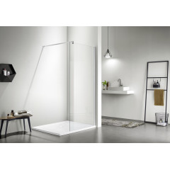 AQ WIW 07020CH Душевая перегородка Walk in с держателем 700x2000 профиль хром, стекло прозрачное